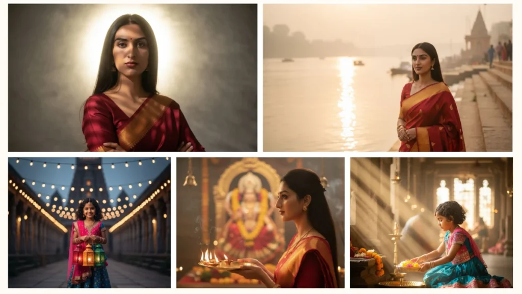 Gemini AI से बनाएं Stunning Spiritual Portraits: Temple, Aarti & Divine Aura में 4K Realistic Photos