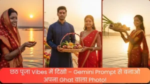 छठ पूजा Vibes में दिखो – Gemini Prompt से बनाओ अपना Ghat वाला Photo!