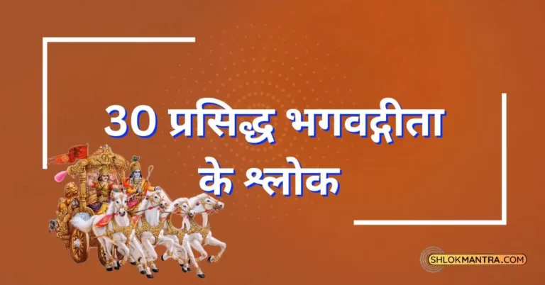 Best 30 Bhagwat Geeta Sanskrit Shlok । 30 प्रसिद्ध भगवद्गीता के श्लोक हिंदी में