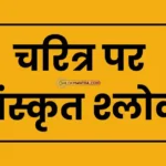 चरित्र पर संस्कृत श्लोक (Sanskrit Shlok on Character)